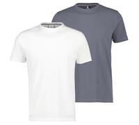 LERROS Herren Rundhals T-Shirt (DE/NL/SE/PL, Alphanumerisch, 3XL, Regular, Regular, 1 x weiß | 1 x grau)