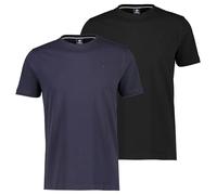 LERROS Herren Rundhals T-Shirt (DE/NL/SE/PL, Alphanumerisch, L, Regular, Regular, 1 x schwarz | 1 x Navy)