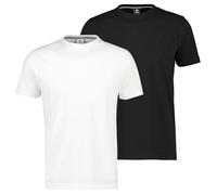 LERROS Herren Rundhals T-Shirt (DE/NL/SE/PL, Alphanumerisch, L, Regular, Regular, 1 x weiß | 1 x schwarz)