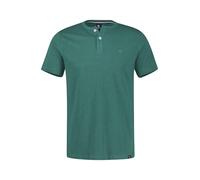LERROS Shirt Serafino mit Rundhalsausschnitt und Knopfleiste – Soft Teal M