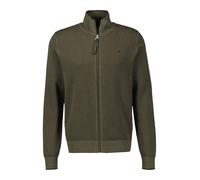 Strickjacke LERROS "LERROS Melange-Strickjacke für Herren", Herren, Gr. XXXL, nordic olive, 100% Baumwolle, Langarm, Strickjacken (16584300-XXXL) nordic olive