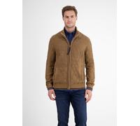 LERROS Herren-Strickjacke mit Zopfmuster - Light Coffee XL