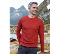 Strickpullover LERROS "Herren Strickpullover in Strukturqualität", Herren, Gr. 3XL, rot (scandinavian rot), 100% Baumwolle, Rundhals, Pullover Strickpullover (61288969-XXXL)