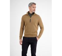 Lerros Strickpullover mit Troyer-Kragen in Hellbraun, Größe XXXL