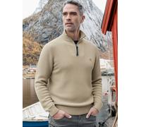 LERROS Herren Stricktroyer in Twist-Struktur - Tender Beige Melange XXL