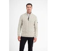 LERROS Herren Stricktroyer mit Zopfmuster - Light Beige XL
