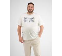 LERROS Herren T-Shirt mit Brust-Print - Broken White 6XL