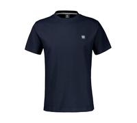 Rundhalsshirt LERROS, Herren, Gr. XL, classic navy, Web, Obermaterial: 100% Baumwolle, unifarben, normal hüftbedeckend, Rundhals, Shirts Rundhalsshirt, mit Logo-Badge und in Waffle-Optik (17926011-XL)