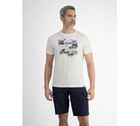 LERROS Herren T-Shirt mit sommerlichem Brustprint - Broken White XXXL