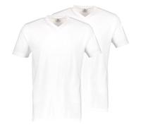 Lerros Herren V-Ausschnitt T-Shirt Doppelpack (2003115) Regular Fit Weiß Gr. L