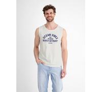 Muskelshirt LERROS "LERROS Herren Tanktop mit Brustprint", Herren, Gr. XXL, weiß (broken weiß), 100% Baumwolle, Rundhals, ohne Ärmel, Shirts (51469606-XXL) broken weiß