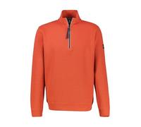 Sweater LERROS "SELA", Herren, Gr. XL, vivid rot, Sweatware, Obermaterial: 90% Baumwolle, 10% Polyester, unifarben, normal hüftbedeckend, Rundhals, Bündchen, Sweatshirts Sweater, mit Troyer-Reißversch