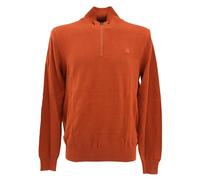 Lerros, Herren Troyer Pullover Pulli Mock Zip Feiner Glattstrick Korallenrot L