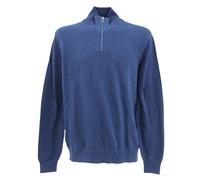 LERROS, Herren Troyer Pullover Pulli Mock Zip Feiner Glattstrick Petrolblau XL