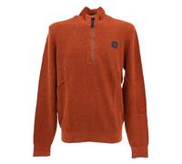 Lerros, Herren Troyer Pullover Pulli Mock Zip Feiner Jaquardstrick Korallenrot Melange L
