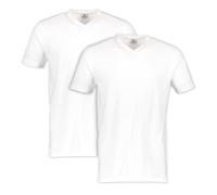 LERROS - Herren V-Ausschnitt Doppelpack T-Shirt, Regular Fit, (2003115), Größe:S, Farbe:White (100)