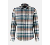 LERROS Herrenhemd in Großen Größen in Karo-Flanellqualität - Fog White 6XL