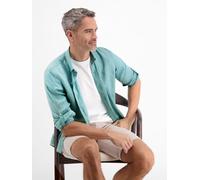 Langarmhemd LERROS "LERROS Herrenhemd in Leinen-Baumwoll-Blend", Herren, Gr. S, Normalgrößen, coastal blau, 55% Leinen, 45% Baumwolle, Langarm, Hemden (99250060-S) coastal blau