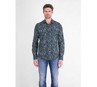 LERROS Herrenhemd mit floralem Print aus leichtem Baumwollmix - Storm Blue S