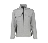 Sweatjacke LERROS "Sweatjacke mit cleaner Optik aus weichem Baumwollmix", Herren, Gr. M, platinum grau melange, 50% Baumwolle, 50% Polyester, Sweatjacken Sweatjacke (53079205-M) platinum grau melange