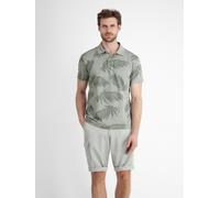 Poloshirt LERROS "LERROS Jacquard Poloshirt für Herren", Herren, Gr. XXL, tinted grau, 80% Baumwolle, 20% Polyester, ohne Ausschnitt, Kurzarm, Shirts (91975003-XXL) tinted grau