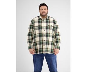 LERROS Karierte Hemdjacke - Fog White 5XL