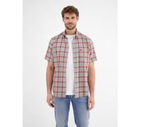 Kurzarmhemd LERROS "LERROS Kariertes Halbarmhemd für Herren", Herren, Gr. S, Normalgrößen, earth rot, 100% Baumwolle, Kurzarm, Hemden (56134725-S) earth rot