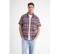 Kurzarmhemd LERROS "LERROS Kariertes Halbarmhemd in Strukturqualität", Herren, Gr. S, Normalgrößen, earth rot, 100% Baumwolle, Kurzarm, Hemden (48031207-S) earth rot