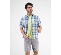 Kurzarmhemd LERROS "LERROS Kariertes Halbarmhemd" Gr. S, blau (tinted aqua) Herren Hemden Kurzarm (93307061-S)