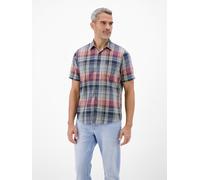 LERROS Kariertes Kurzarmhemd aus Baumwolle und Leinen - Vivid Red S