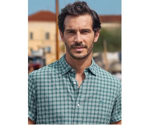 LERROS Kariertes Kurzarmhemd in Seersuckerqualität - Soft Teal XL