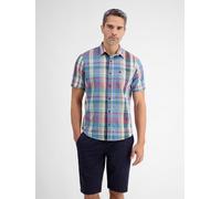 LERROS Karohemd für Herren in sommerlichem Baumwoll-Leinen-Mix - Deep Coral Red S