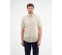 Karohemd LERROS "LERROS Halbarmhemd in sommerlich-lässiger Seersuckerqualität", Herren, Gr. XXL, Normalgrößen, weiß, 100% Baumwolle, Kurzarm, Hemden (14215965-XXL) weiß