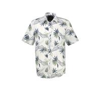 Kurzarmhemd LERROS "Casual Kurzarmhemd mit floralem Print aus leichtem Material", Herren, Gr. L, Normalgrößen, broken weiß, 60% Polyester, 40% Baumwolle, Hemden (77999250-L) broken weiß