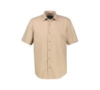 Kurzarmhemd LERROS "Stylishes Kurzarmhemd mit raffinierter Rautenstruktur", Herren, Gr. L, Normalgrößen, beige (gravel beige), 60% Baumwolle, 40% Viskose, Hemden (38443469-L) gravel beige