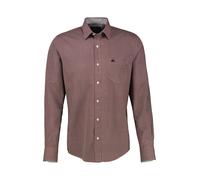 Langarmhemd LERROS, Herren, Gr. XL, N-Gr, vivid rot, Web, Obermaterial: 100% Baumwolle, gemustert, regular fit hüftbedeckend, Rundhals, Hemden Langarmhemd, mit Minimal-Print (79315247-XL)
