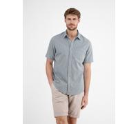 LERROS Halbarmhemd mit Leinenanteil, unifarben - Crispy Blue L