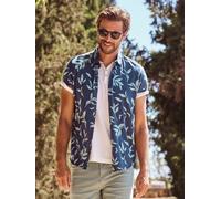 LERROS Kurzarmhemd mit floralem Print - Storm Blue S