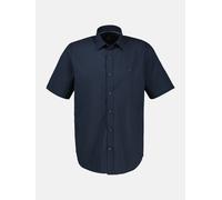 Kurzarmhemd LERROS "Kurzarmhemd mit Knitterlook, grosse Größen", Herren, Gr. 3XL, extraweit, classic navy, 99% Baumwolle, 1% Elasthan, Hemden (41715614-XXXL) classic navy