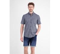 LERROS Kurzarmhemd, unifarben aus pflegeleichtem Materialmix - Classic Navy L