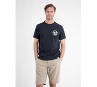 LERROS Lässiges, unifarbenes T-Shirt aus reiner Baumwolle mit Print - Classic Navy S