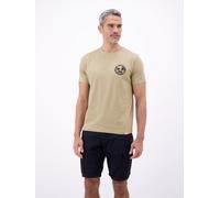 LERROS Lässiges, unifarbenes T-Shirt aus reiner Baumwolle mit Print - Gravel Beige S