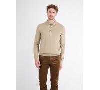 LERROS Langarm Polo aus Baumwollstrick mit flexiblen Rippbündchen - Gravel Beige Melange XL