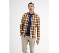 LERROS Langarmhemd Fischgratstruktur kariert - Hazel Brown M
