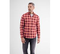 LERROS Langarmhemd Fischgratstruktur kariert - Ruby Red S