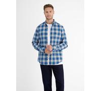 LERROS Langarmhemd Fischgratstruktur kariert - Vivid Blue S