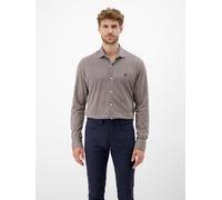 Langarmhemd LERROS, Herren, Gr. XXL, primary_ausgabeGroessentyp, light coffe, Web, Obermaterial: 100% Baumwolle, kariert, regular fit normal, Manschette, Hemden, mit Logo Stickerei (87793855-XXL) ligh