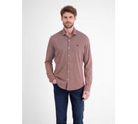 LERROS Langarmhemd mit Minimal-Karomuster - Scandinavian Red S