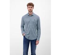 LERROS Langarmhemd mit Minimal-Karomuster - Storm Blue XXXL