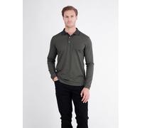 Langarm-Poloshirt LERROS "Legeres Langarm-Polo aus Mischgewebe mit Brusttasche", Herren, Gr. L, schwarz, 52% Baumwolle, 48% Polyester, ohne Ausschnitt, Shirts (23841468-L) schwarz